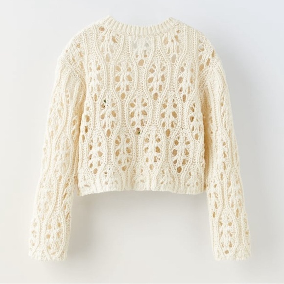 Zara Kids Floral Embroidered Sweater - Picture 2 of 8